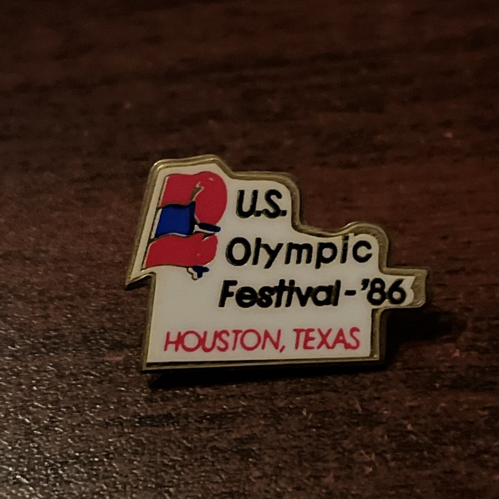 1986 U.S. Olympic Festival Houston‎ Texas Lapel Hat Pin